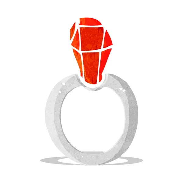 Γελοιογραφία ρουμπινί δαχτυλίδι — Διανυσματικό Αρχείο