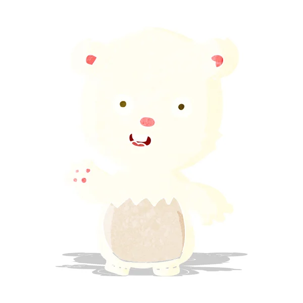 Desenho animado acenando filhote de urso polar — Vetor de Stock