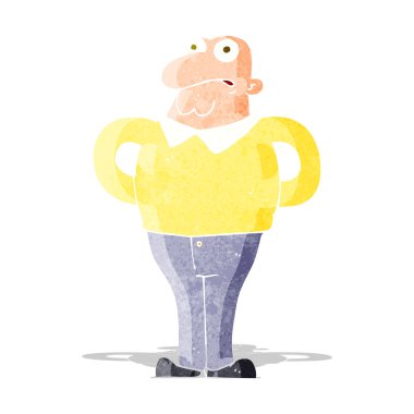 endişeli adam çizgi film