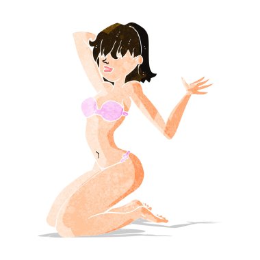 Çizgi film seksi bikinili kız