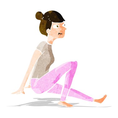 çizgi film kadın oturuyordu