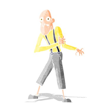 Karikatür ihtiyarı kalp krizi geçiriyor.