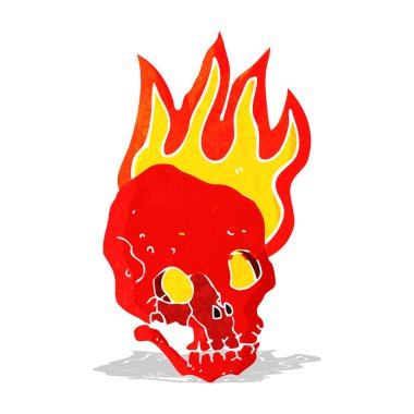 flaming çizgi film kafatası