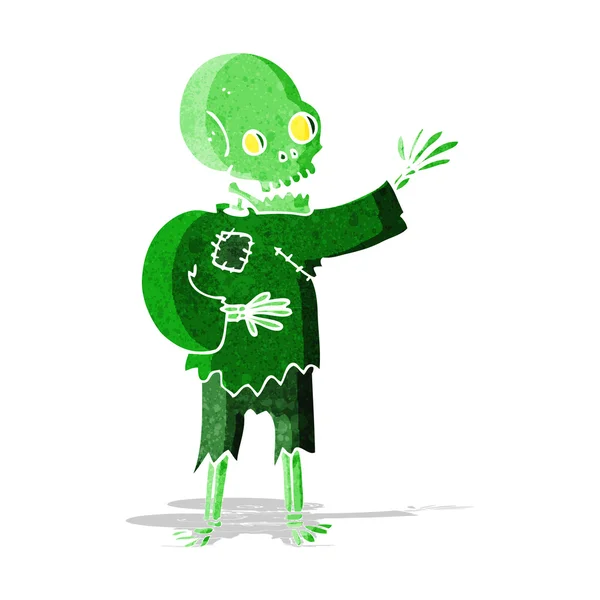 Cartone animato scheletro agitando — Vettoriale Stock