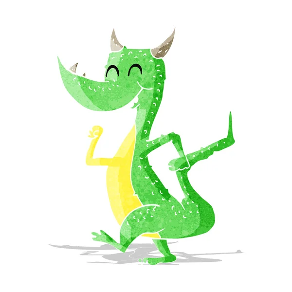 Desenho animado dragão feliz — Vetor de Stock