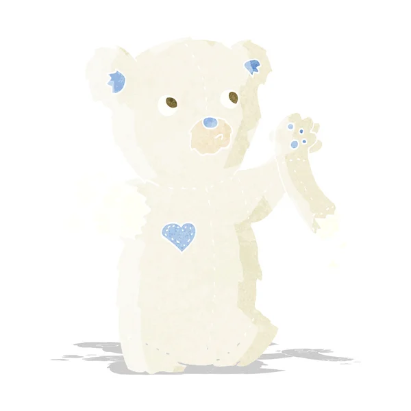 Cartoon teddy polar bear with torn arm — Stock Vector