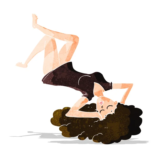 Kreslená žena ležící na podlaze — Stockový vektor