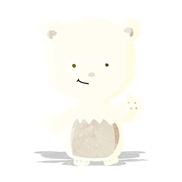 Dibujos animados pequeño oso polar ondeando — Vector de stock
