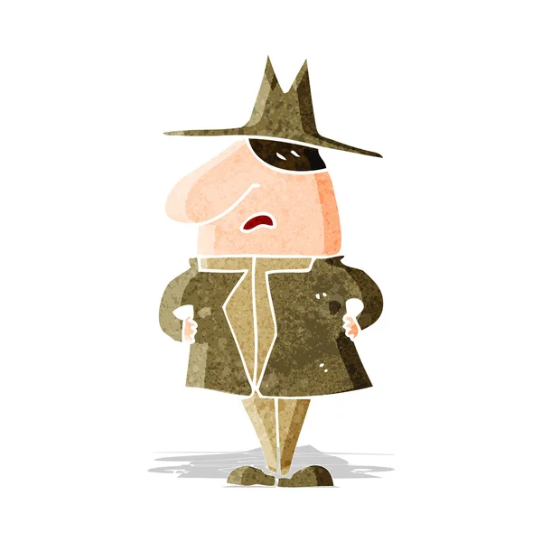 Homem dos desenhos animados em casaco e chapéu — Vetor de Stock