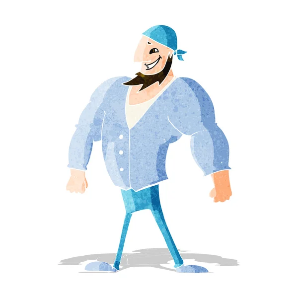 Cartoon manly sailor man — Stock Vector