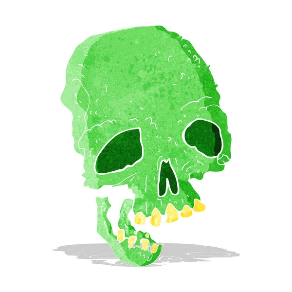 Tecknad gamla spooky skalle — Stock vektor