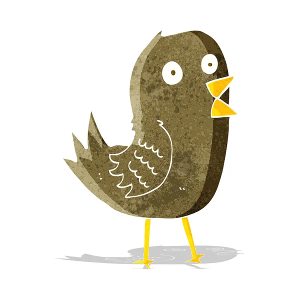 Cartoon tweeting bird — Stock Vector