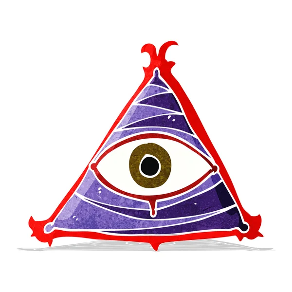 Dessin animé mystique oeil symbole — Image vectorielle
