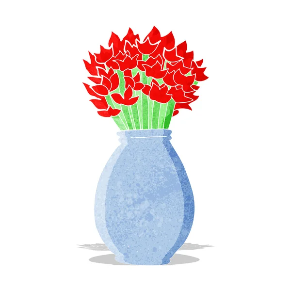 Vaso de desenhos animados de flores — Vetor de Stock