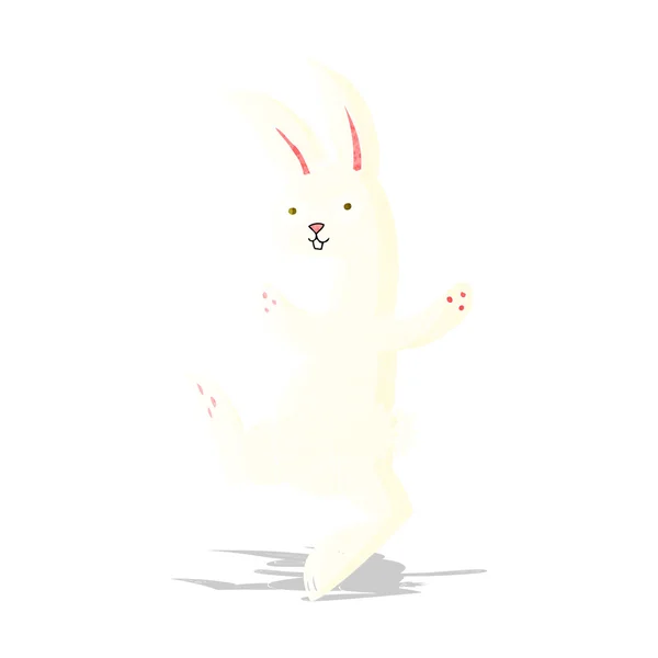 Rolig tecknad vit kanin — Stock vektor