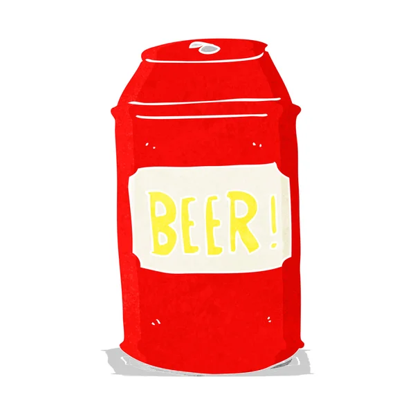 Lata de cerveza de dibujos animados — Vector de stock