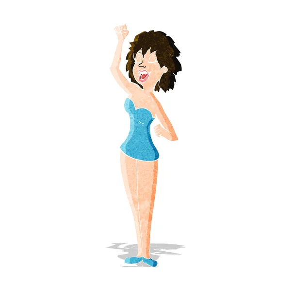 Cartoon dancing woman — Stock Vector