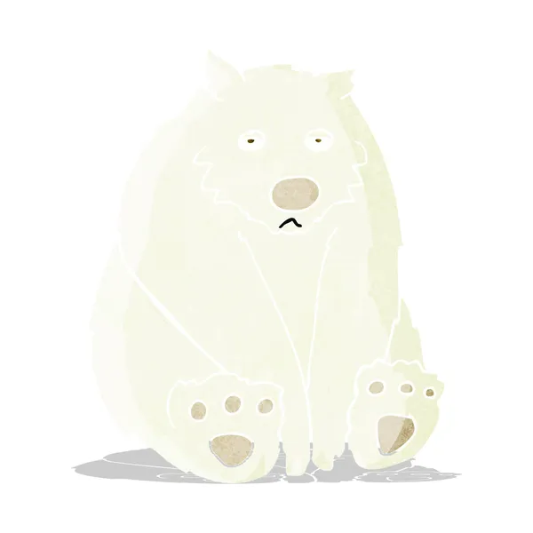 Dibujos animados infeliz oso polar — Vector de stock