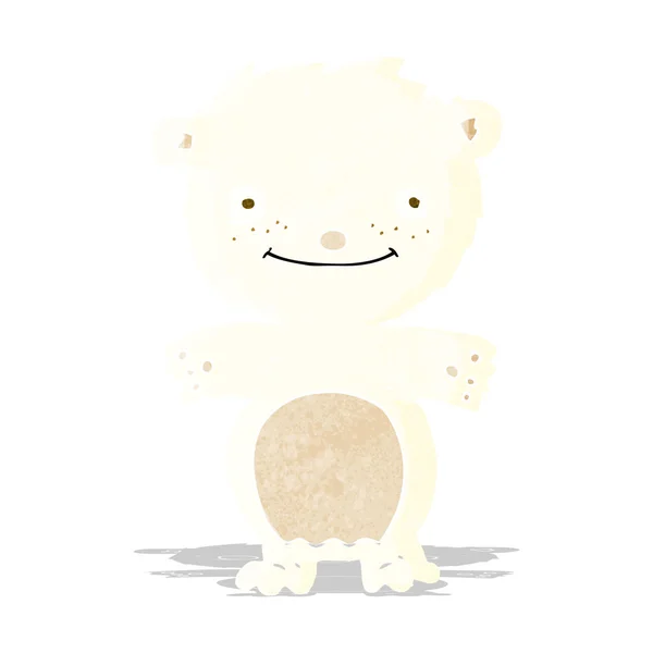 Cartoon happy little polar bear — Stock Vector