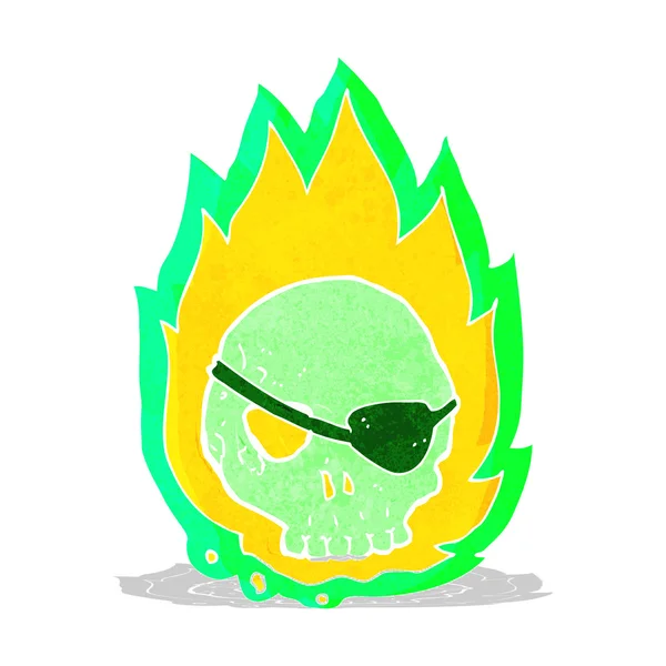 Cartoon branderig skull — Stockvector
