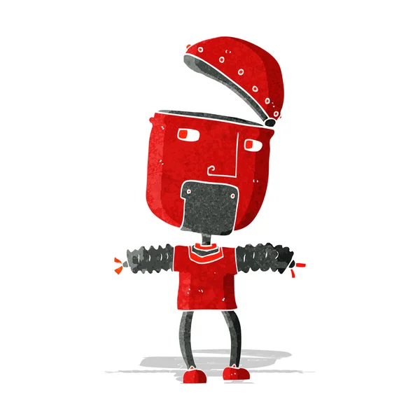 Robot dessin animé drôle avec tête ouverte — Image vectorielle