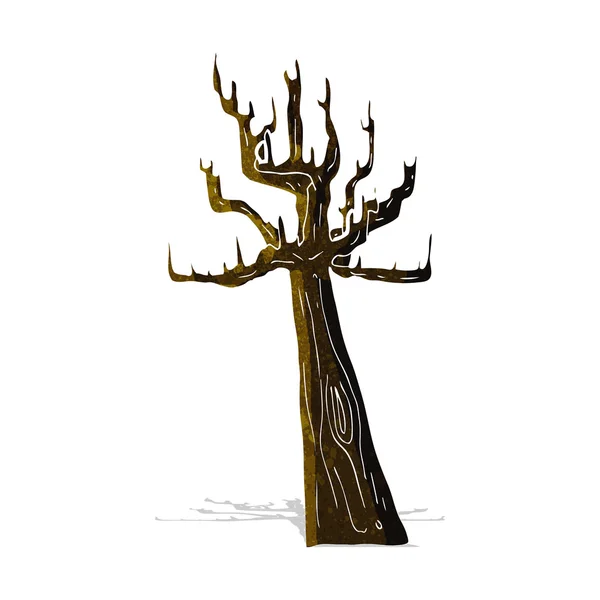 Viejo árbol desnudo de dibujos animados — Vector de stock
