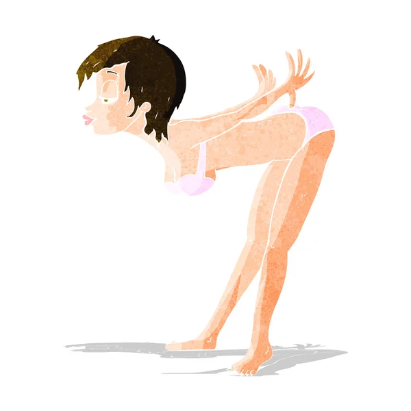 Cartoon pin up girl in underwear — Stock Vector