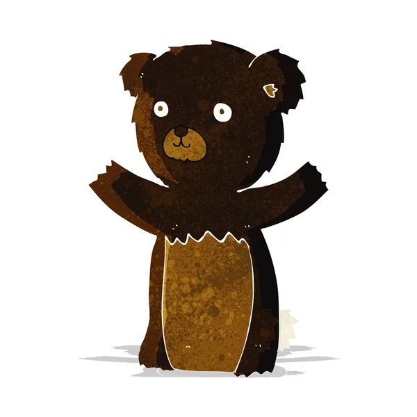 Lindo oso negro de dibujos animados — Vector de stock