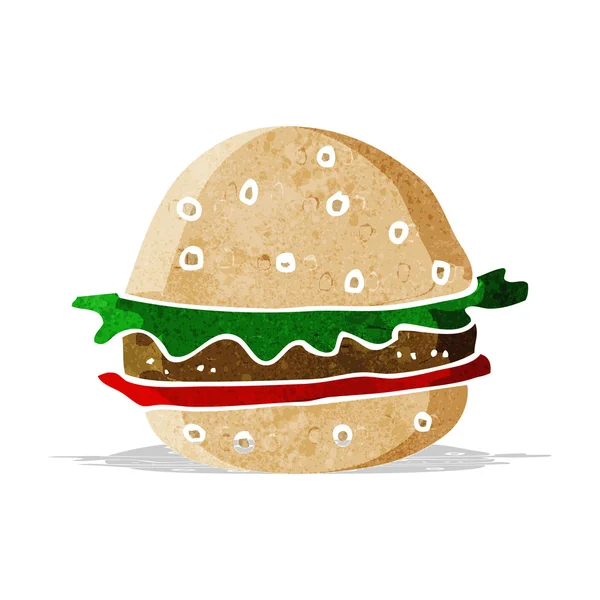 Karikatür hamburger — Stok Vektör