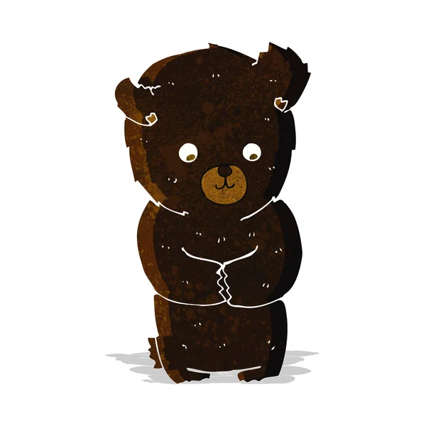 Bonito cartoon preto urso — Vetor de Stock