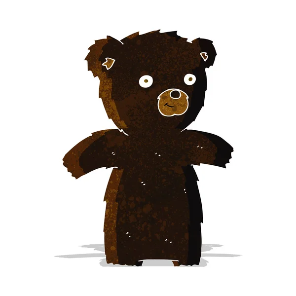 Lindo oso negro de dibujos animados — Archivo Imágenes Vectoriales