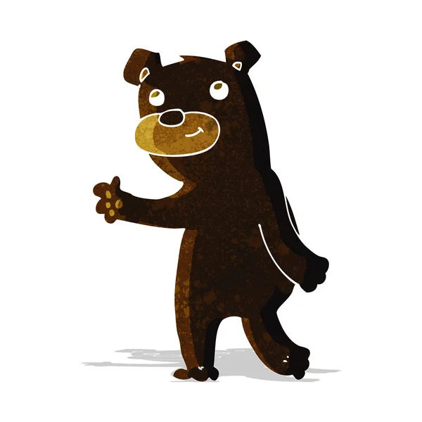 Bonito cartoon preto urso — Vetor de Stock