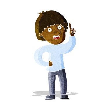 Fikri olan çizgi film adamı.