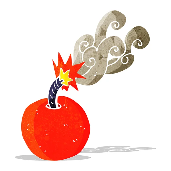 Cartoon burning bomb — Stock Vector