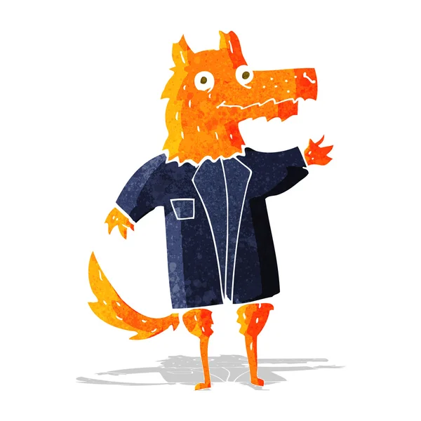 Kreslený fox podnikatel — Stockový vektor