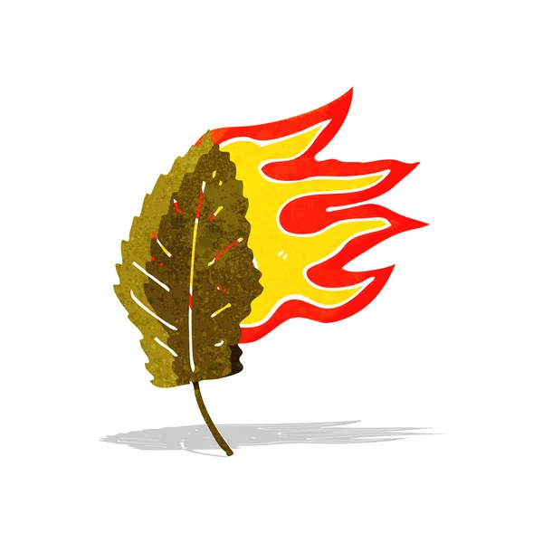 Мультяшний спалювання сухого листя символ — стоковий вектор