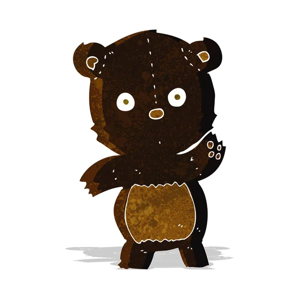 Bonito cartoon preto urso — Vetor de Stock