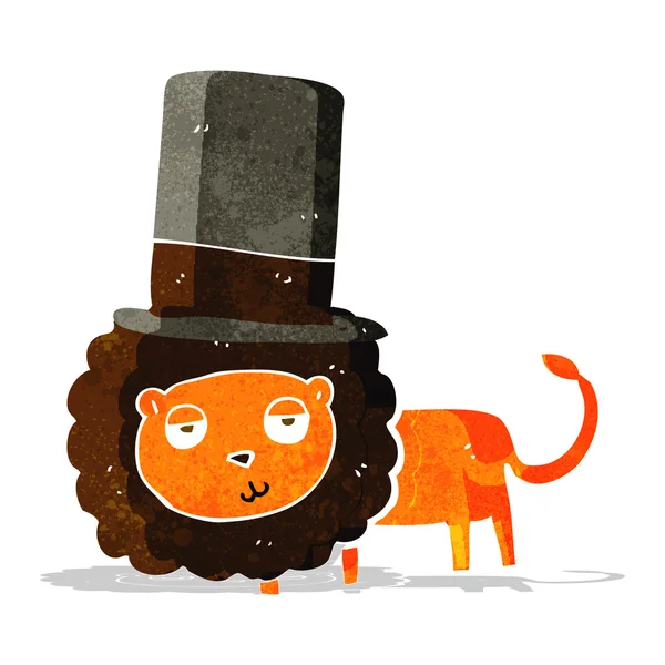 Cartoon leeuw met hoge hoed — Stockvector