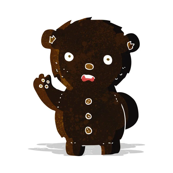 Cartoon unglücklicher schwarzer Teddybär — Stockvektor