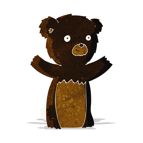 Tecknad svart björn unge — Stock vektor