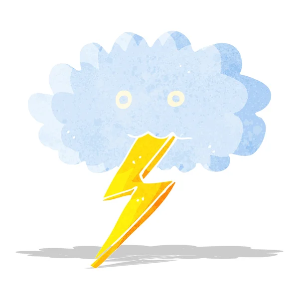 Cartoon lightning bolt and cloud — Stock Vector