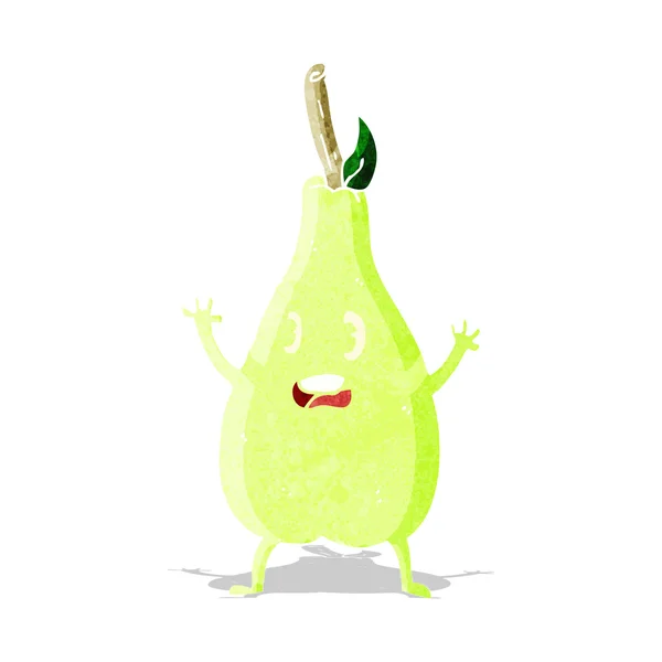 Cartoon frightened pear — Stock Vector