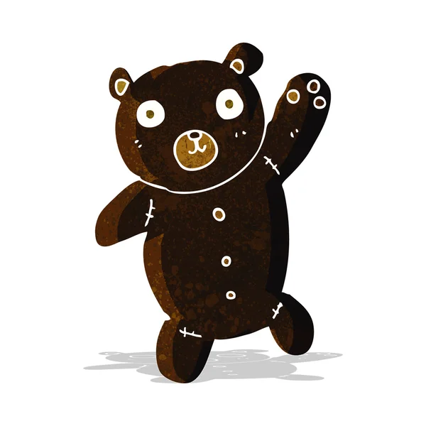 Cartoon cute black teddy bear — Stock Vector