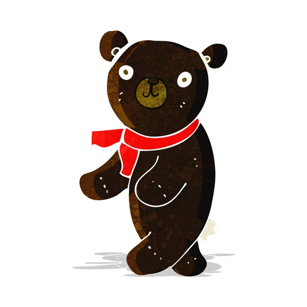 Lindo oso de peluche negro de dibujos animados — Vector de stock