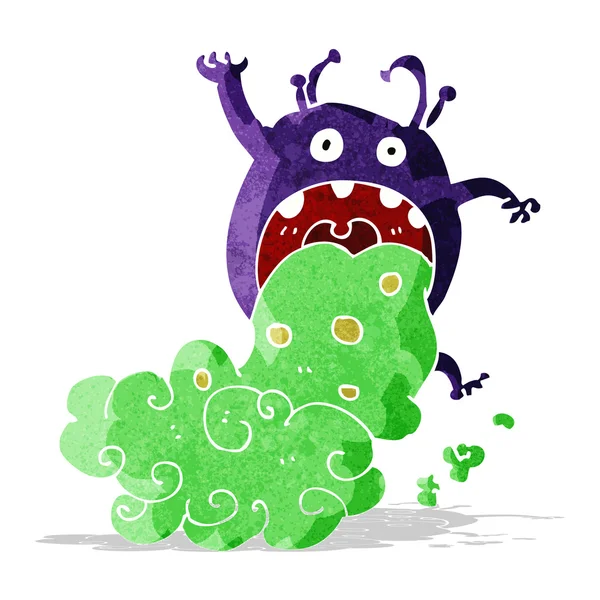 Cartoon smerig monster ziek — Stockvector