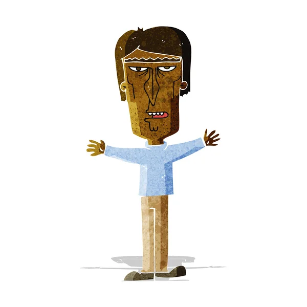 Karikatür kızgın adam — Stok Vektör
