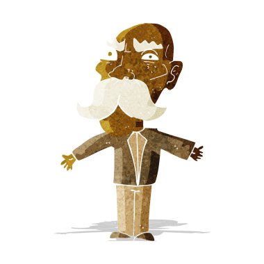 Çizgi film kızgın yaşlı adam.