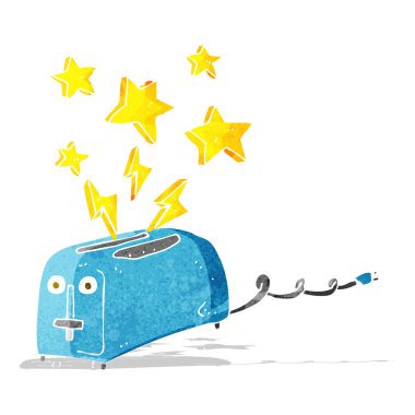 karikatür pırıltılı tost makinesi