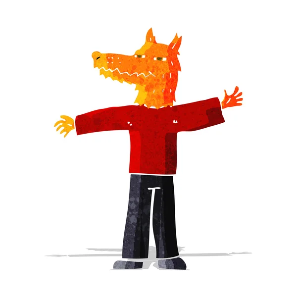 Kreskówka szczęśliwy lis człowiek — Wektor stockowy