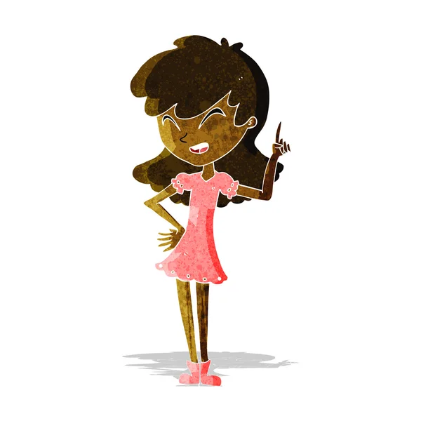 Cartoon girl making point — Stock Vector